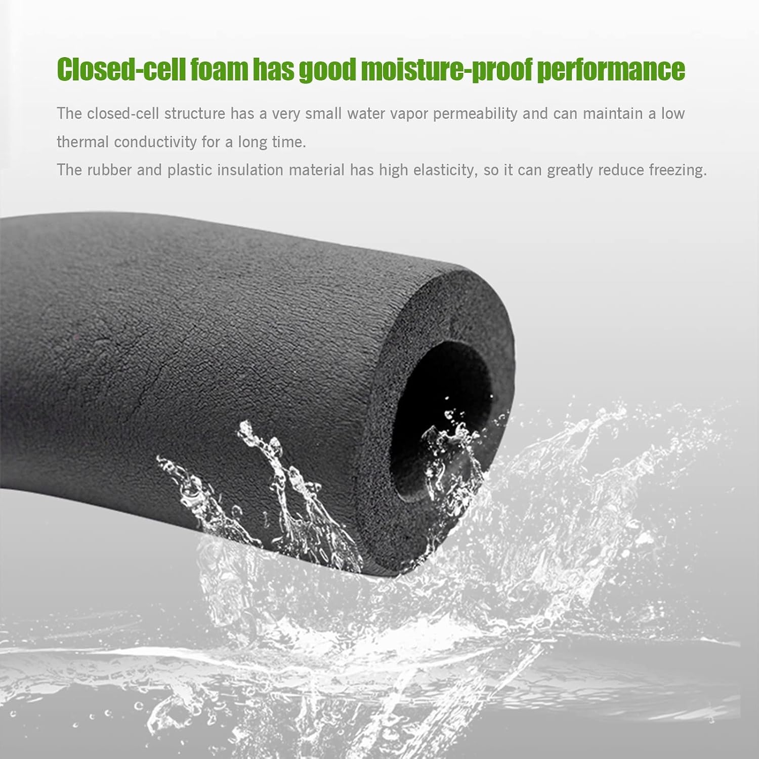 Rubber Foam Pipe Insulation for 3/4"/1" /1-1/4"/ 1-1/2" /2" /2-1/2" /3" /3-1/2" /4" in Pipe,Anti-Freeze Waterproof Rubber Hose for Solar Water Heater Outdoor Tubing, Air Conditioner ( Color : THK30mm