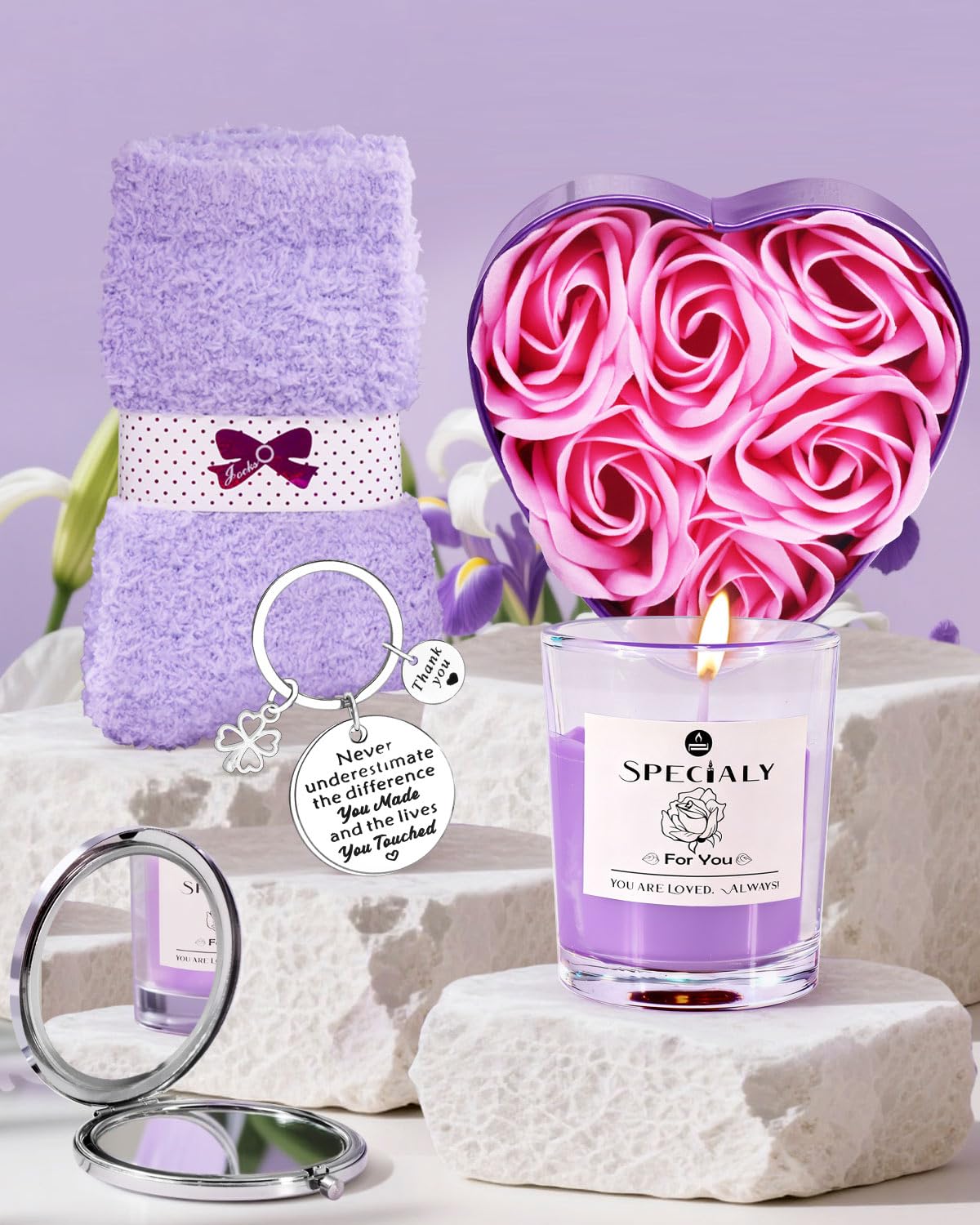 Coffret Cadeau Pour Adolescentes - 7 Pièces (Gourde, Bracelet, Barrettes, Etc.) - Idéal Anniversaire, Fête, École
