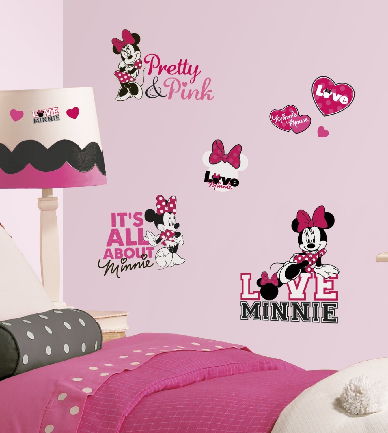Roommates Minnie Loves Pink Peel And Stick Wall Decals | Desertcart  Seychelles, image size:1344x1500