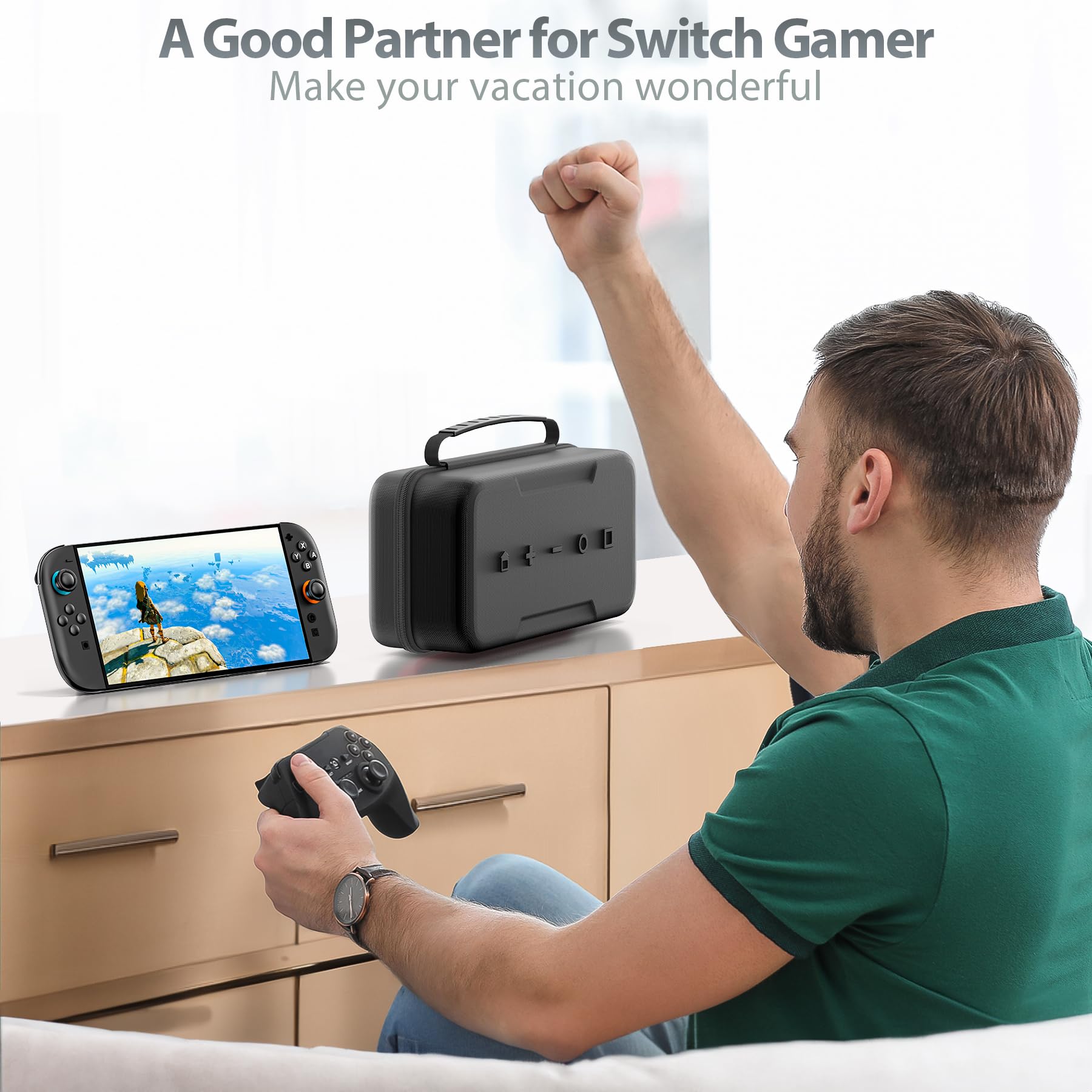 Kytok Funda para Switch 2, Funda Transporte Compatible con Switch 2025, Gran Capacidad Bolsa para NS 2, Carcasapara Proteger Switch 2 Consola & NS 2 Accesorios