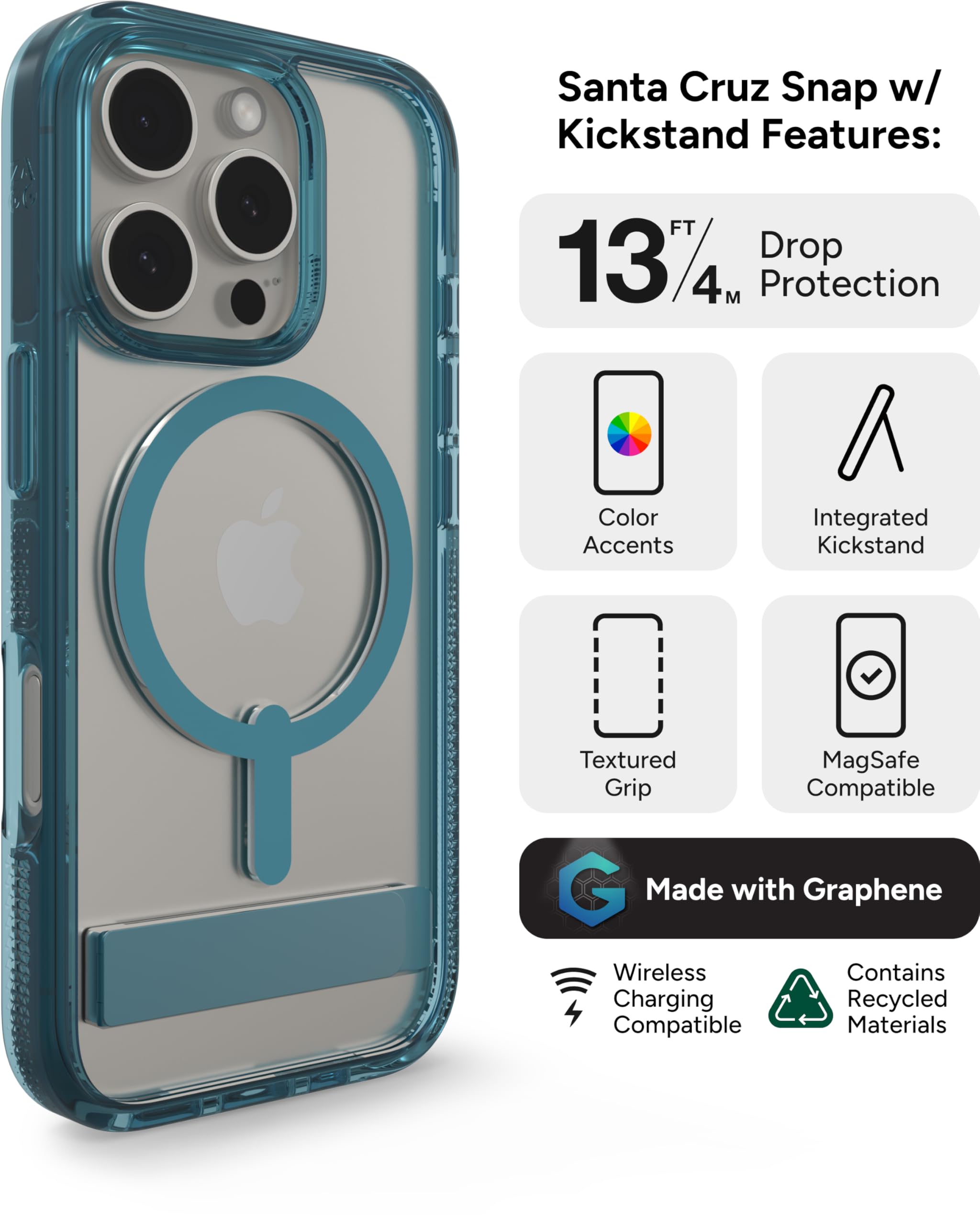 Amazon.com: ZAGG Santa Cruz Snap with Kickstand Case for