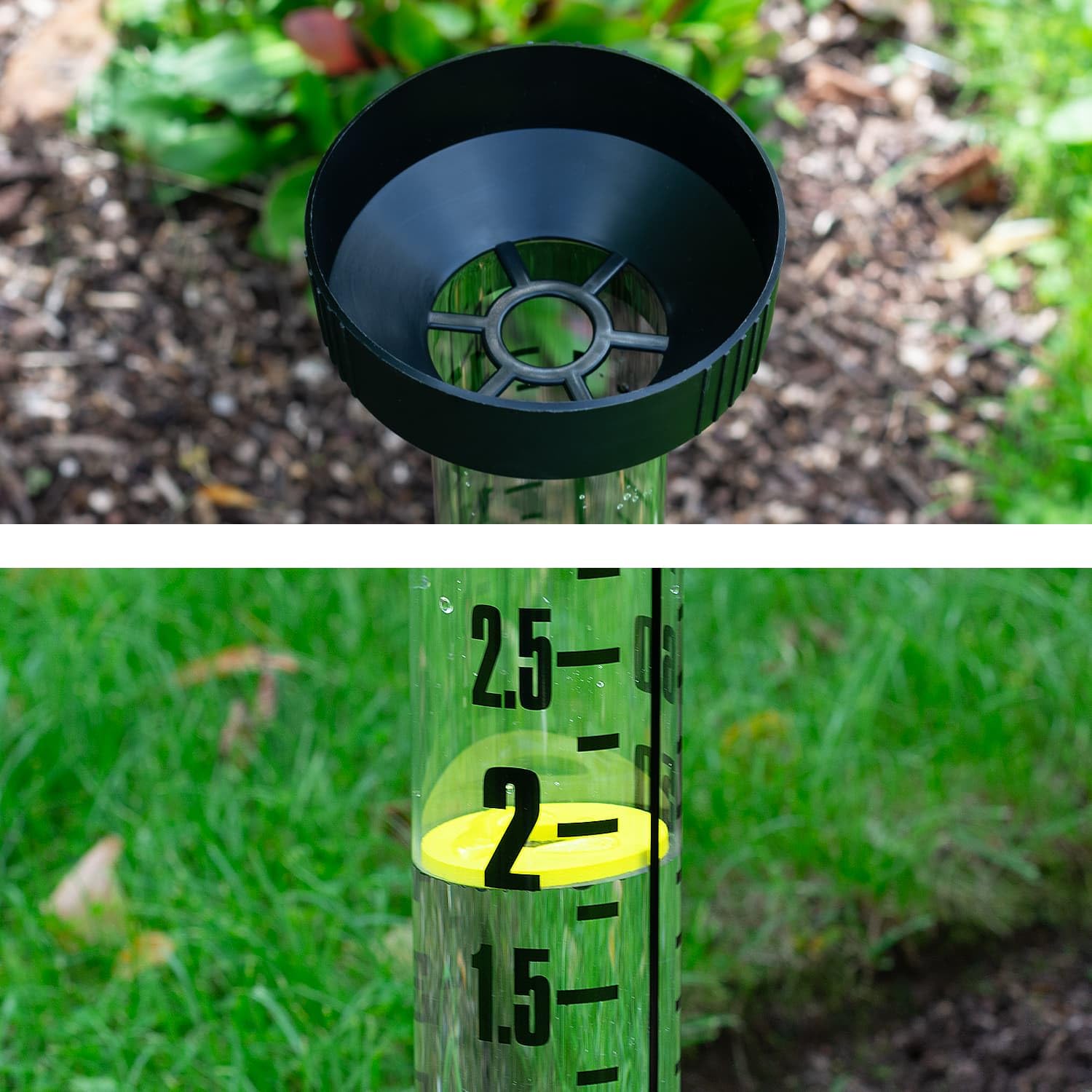 CKB LTD Pluviómetro con Pica para Exteriores – Medidor Extra Grande de Medición de Precipitaciones de Agua de Doble Escala con Estaca de Suelo para Césped, Jardín, Granjas y Campos de Golf, 100 cm de