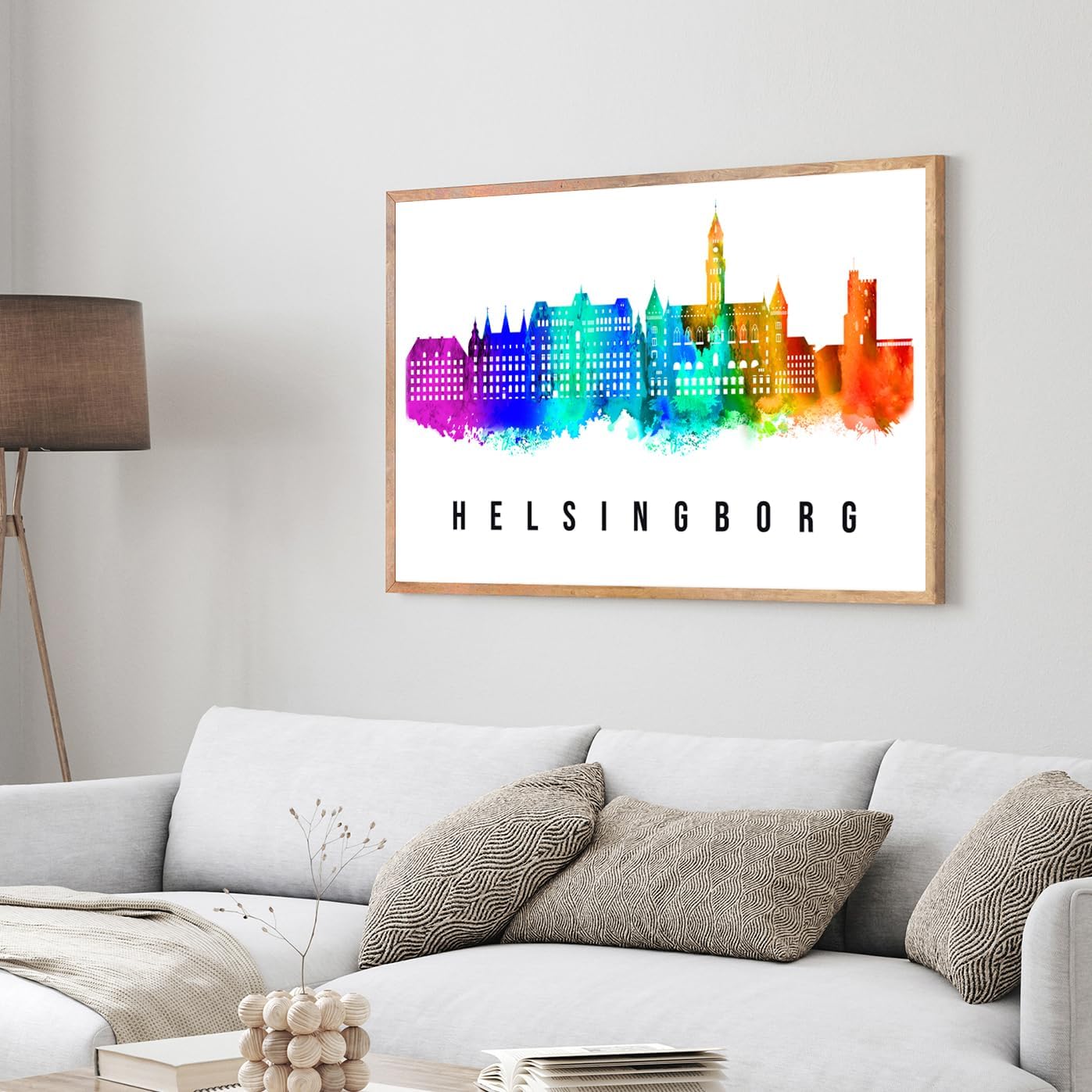 Pera Print Sweden Poster, Sweden-Helsingborg Poster, Sweden Illustration Skyline City Poster, Modern Skyline Poster, Cityscape and Landmark Print, Home-Office Wall Art Decoration