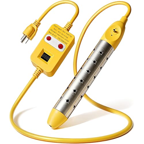 Portable Immersion Water Heater with Thermostat - 1500W Fast Heating Electric Heater with Auto Shutoff, Constant Temperature Control and Dry-Burn Protection for Bucket & Bathtub