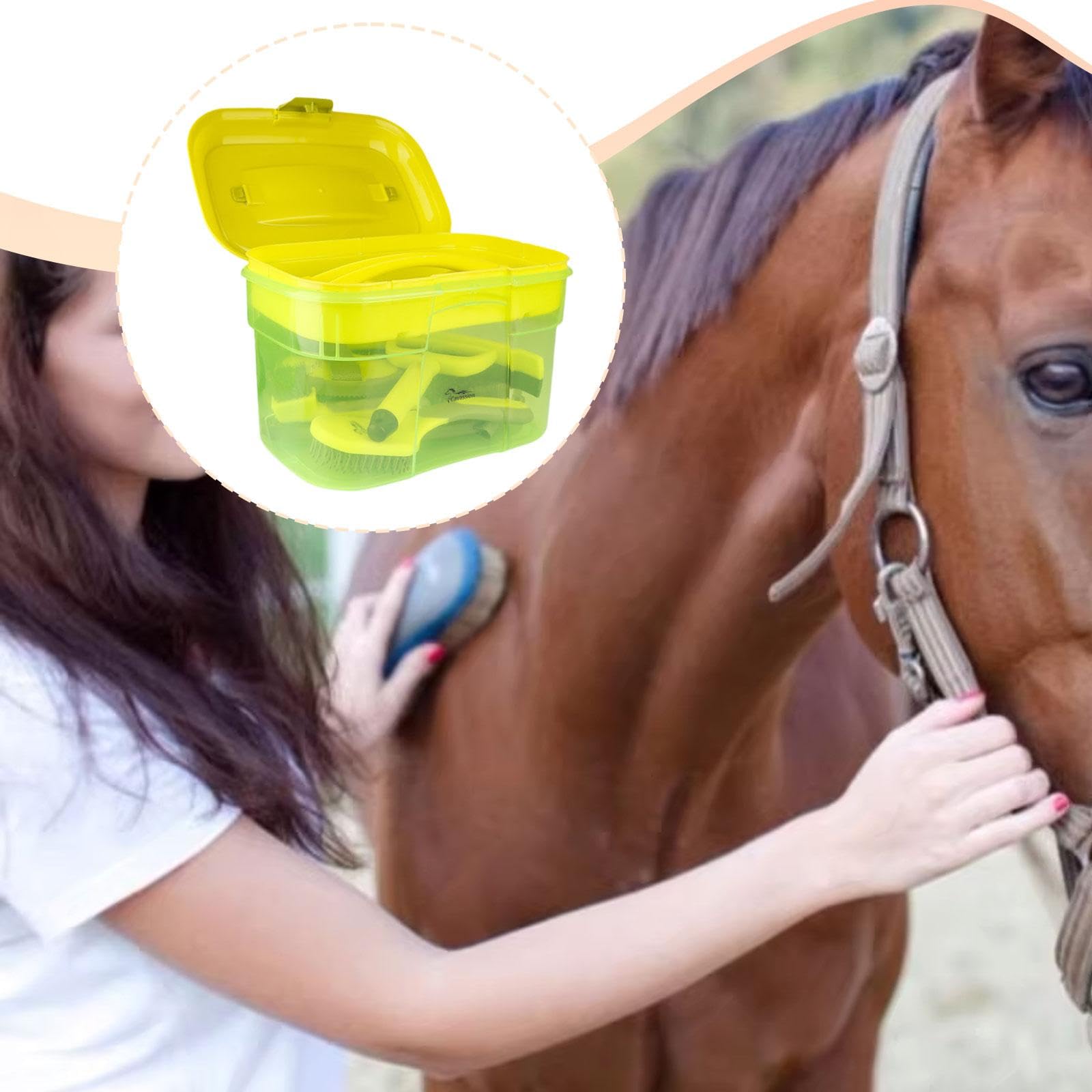 Kit de Aseo para Caballos de 8 Piezas: Raspadores Profesionales Y Cepillos Prácticos para Caballos.