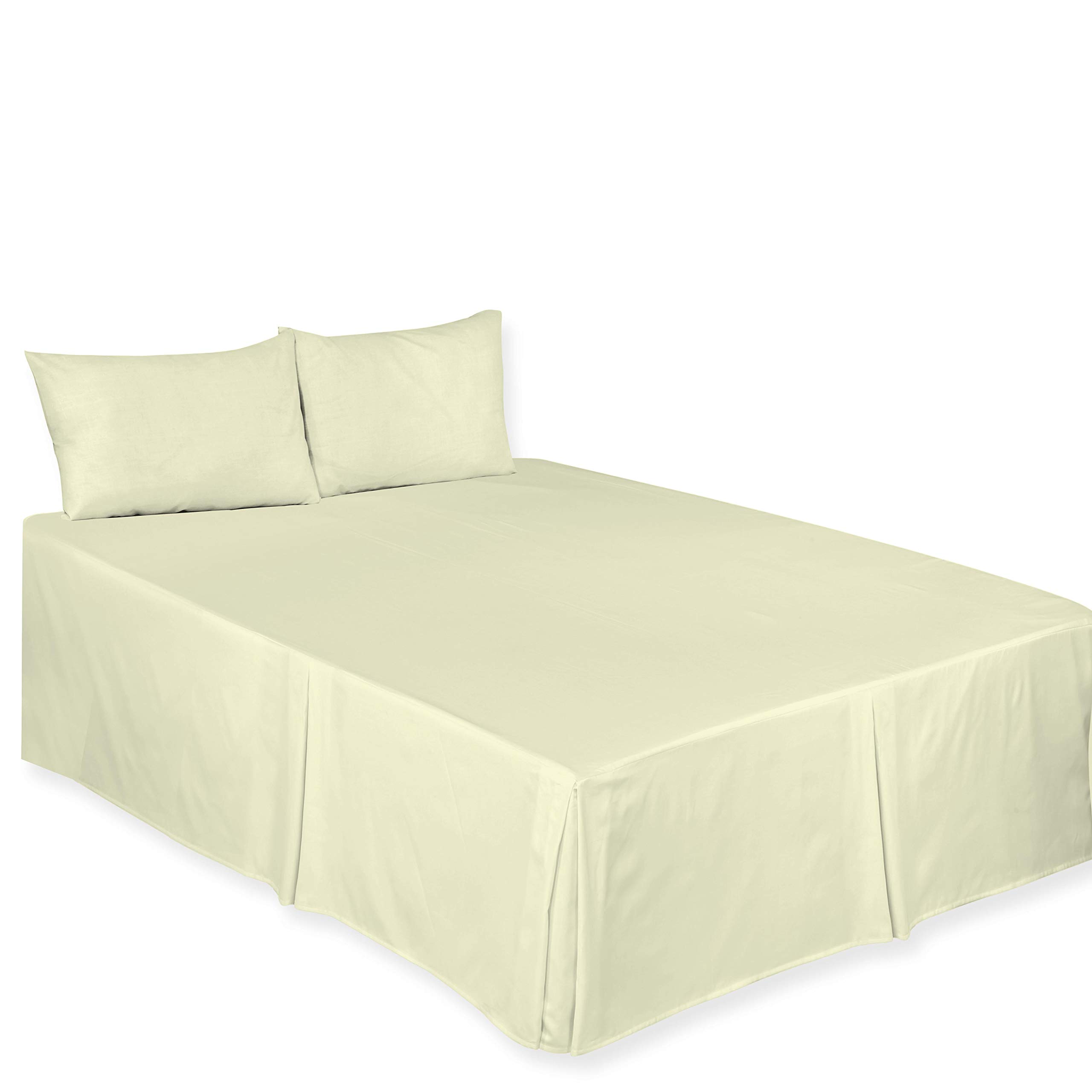 Arlinens Cream Luxury Plain Dyed Poly Cotton Platform Base Valance Sheet In Following Colours And Sizes (Double, )