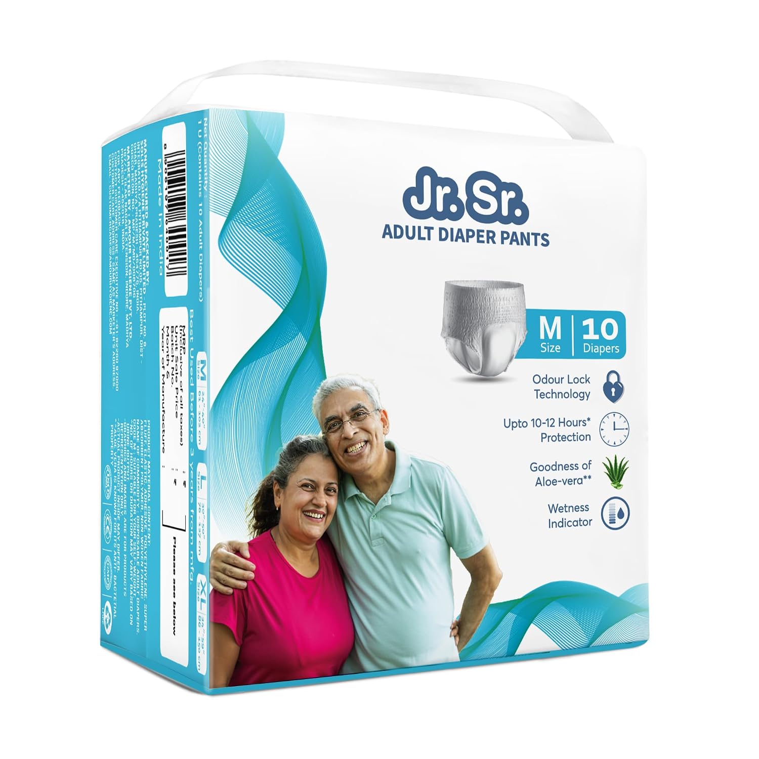 Jr. Sr. Adult Diaper Pants Style | Medium (M) Size 10 Counts | Waist 24"-40" (61-102cm)| Upto 12 hr Absorption Protection... - Review, Price and Buying Guide