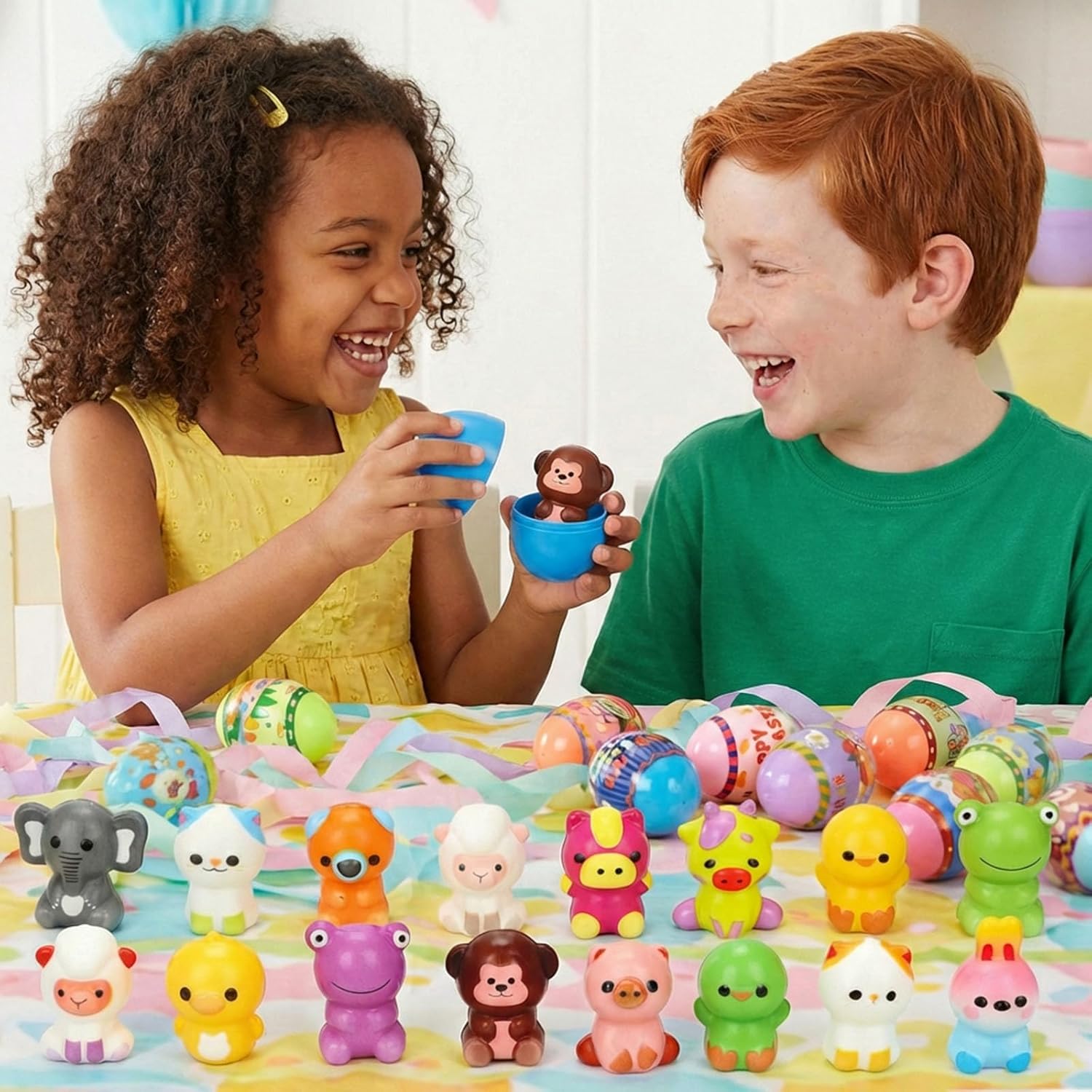 24 Pack Prefilled Easter Eggs with Slow Rising Squishy Toy Inside,Stress Relief Toys for Kids, Easter Basket Stuffers, Party Favors, Egg Hunt Fillers,Party Favor