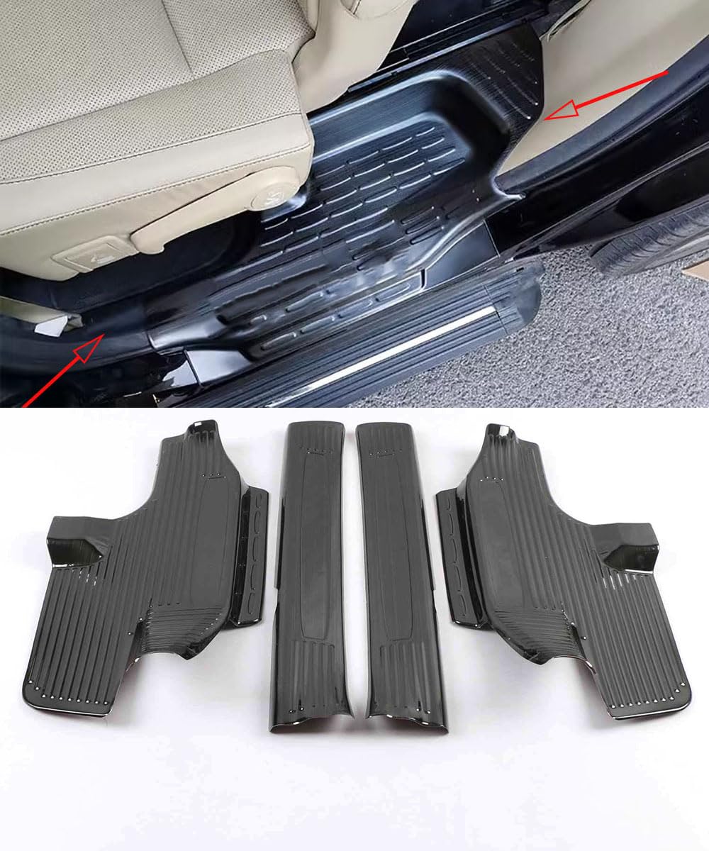 Car Accessories Stainless Steel Inner Door Sill Protector Cover Door Entry Guard Plate Sticker 4PCs Compatible with Toyota