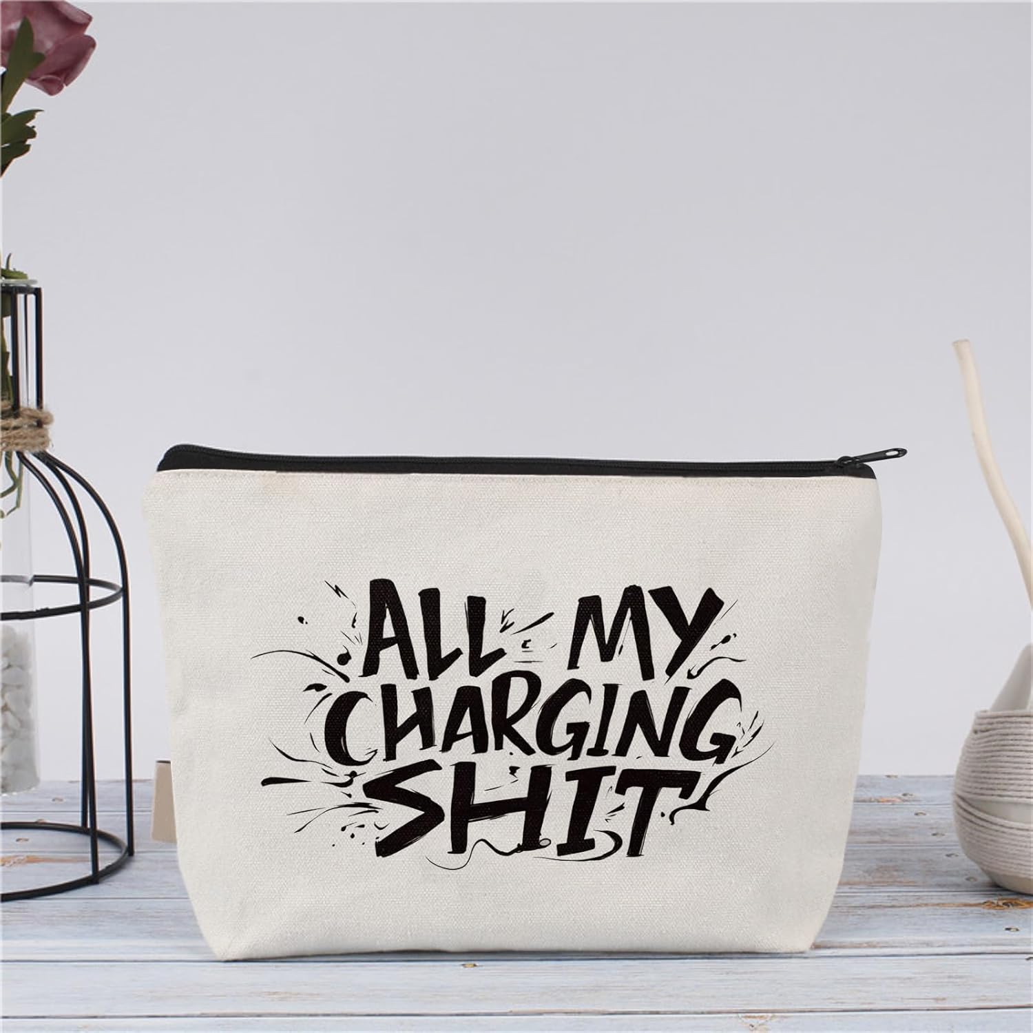 Makeup Bag for Women Travel - Zipper Cosmetic Storage Bag with Vibrant Designs, Soft Fabric & Multi-Use Functionality (Gift for Birthdays, Graduation, Christmas) (Style J) - Image 4