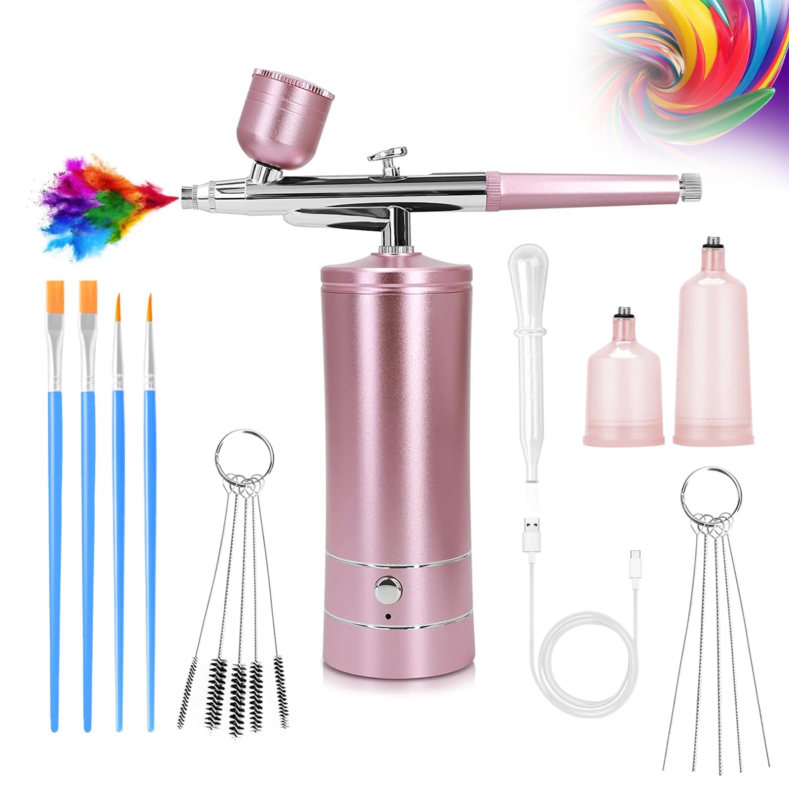 Wireless Airbrush Kit with Air Compressor, Rechargeable Air Brush