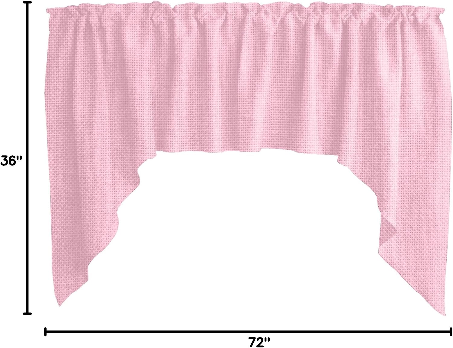 Zen Creative Designs Faux Burlap Swag Window Valance Home Décor Bedroom Nursery Kitchen Window (Pink)