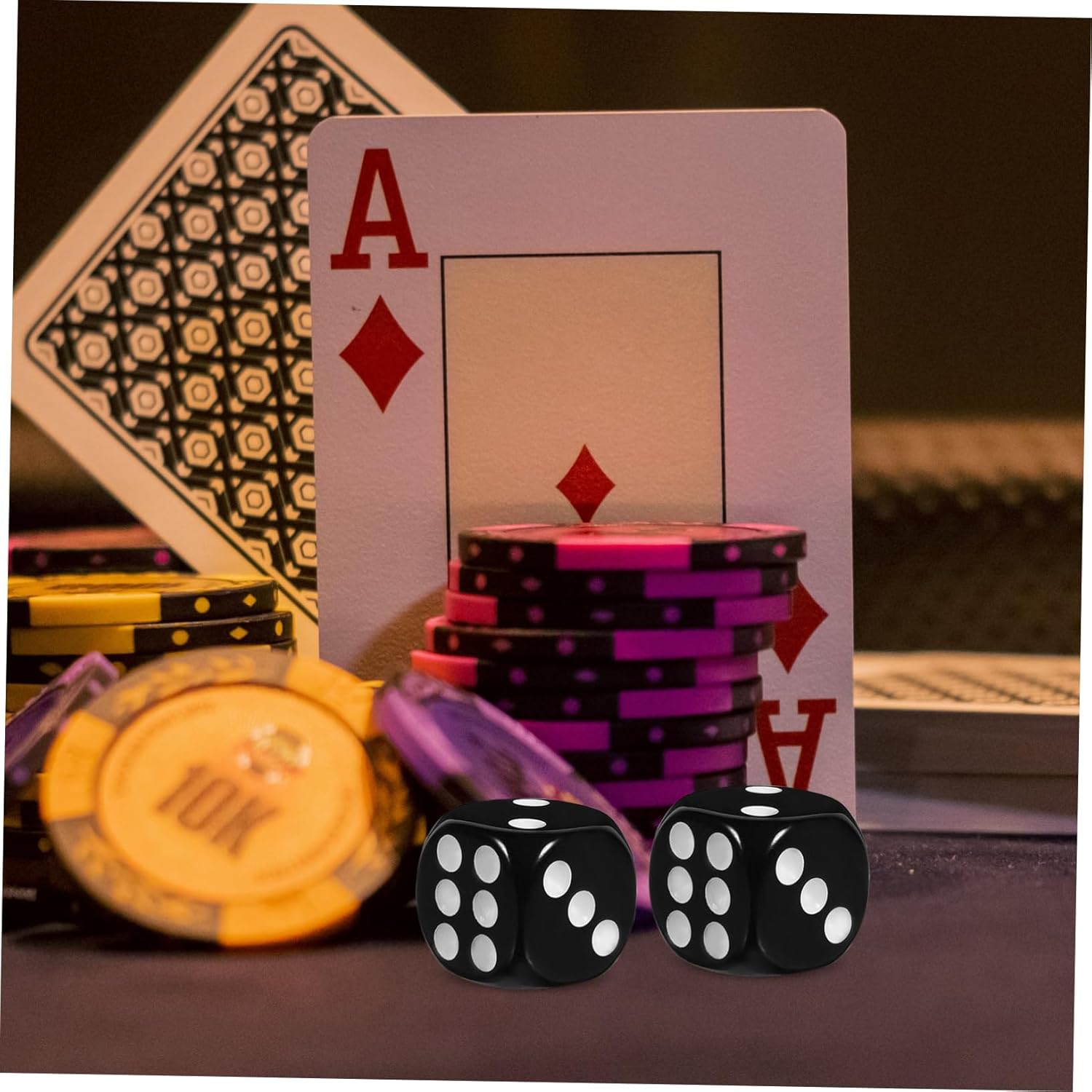 HANABASS 5sets 50pcs Acrylic Game Dice Six Sided Dices for Table Games Parties and DIY Fun Lightweight Portable Smooth Surface for Accurate Rolling 50pcs*5