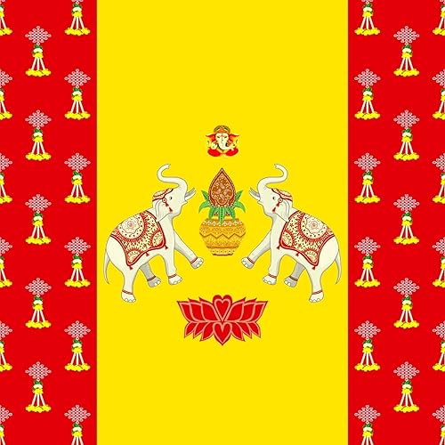 Miniatura 6 de Pancarta Pooja, decoración de inauguración de la casa, telón de fondo Ganesh, boda india, telón de fondo de tela, tela Pooja, telón de fondo