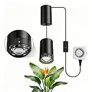 Retractable Hanging Grow Light, Adjustable Beam (10°-55°), 35W Full Spectrum LED Plant Light with Timer, CRI 98+ Pendant Lamp for Monstera, Fiddle Leaf Fig & Large Indoor Plants