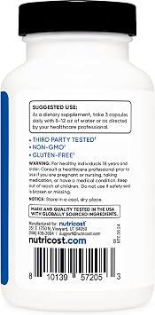 Nutricost Nitric Oxide Booster (2250mg) 90 Capsules - Gluten Free, Non-GMO, 750mg Per Casule, 30 Servings