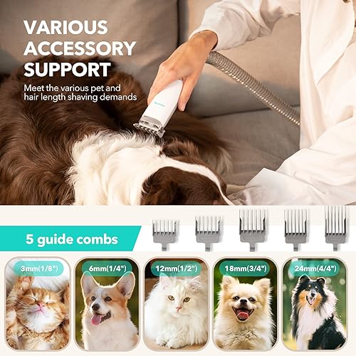 Miniatura 7 de Famree Pet - Aspiradora de aseo para perros 6 en 1, potente succión 99% pelo de mascotas, aspiradora desmontable para perros, aspiradora de aseo