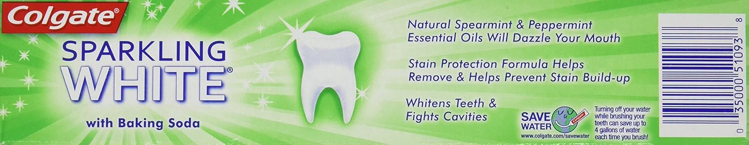 Coate, ling White Baking Soda Anticavity Fluoride Tootaste Zing