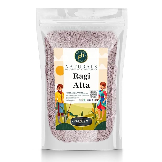 PHs Organic Ragi Millet/Nachni Flour 1kg Gluten Free Healthy Fresh
