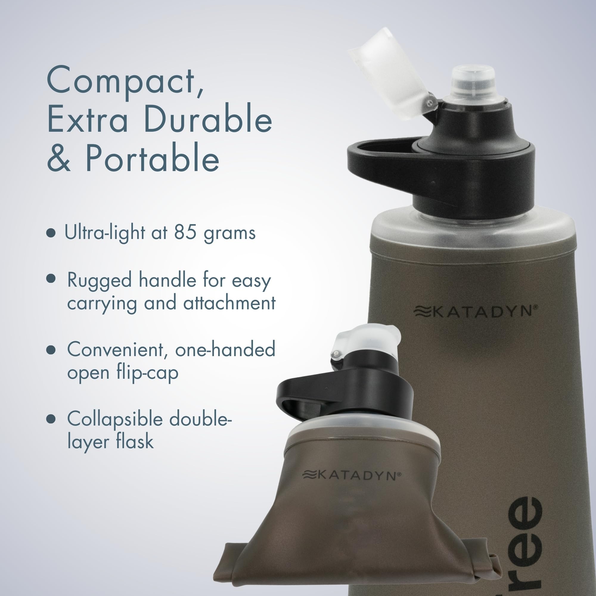 Katadyn BeFree AC 1,0L Black Edition Outdoor Wasserfilter für Survival & Backpacking, mit Aktivkohlefilter & EZ-Clean Membrane™ – Ultraleicht, Stabil und Sicheres Trinkwasser für Abenteuer