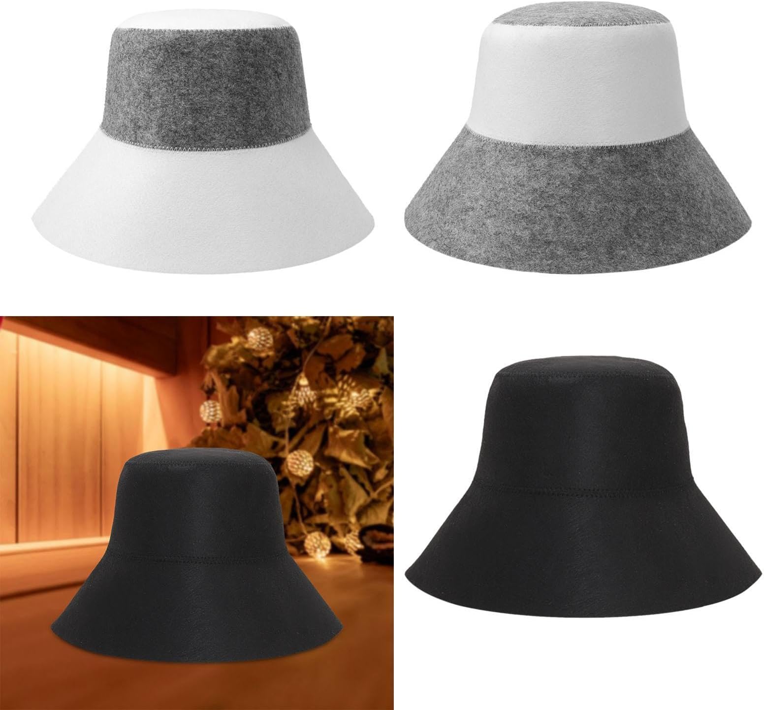 BNF® Sauna Hat Durability Gift Practical Lightweight Breathable Sauna Accessories Gray White Style A-Sports, Fitness & Outdoors/Exercise & Fitness/Accessories/Sauna Suits