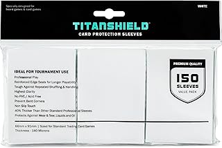Comprar TitanShield TitanShield (150 fundas, color blanco) compatible con juegos de mesa de tamaño estándar, MTG Magic The Gathering, Pokemon, Lorcana, y fundas protectoras de cartas coleccionables de 2.5 x
