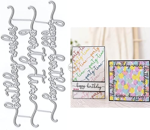 Vista 66 de DzIxY Happy Birthday Abrazos Palabras Troqueles de corte de metal para hacer tarjetas, kit de papel de relieve, troquelados, plantillas de máquina 14