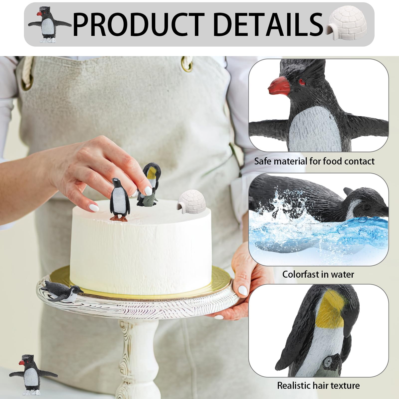 BESPORTBLE 8 Statuette Giocattolo Polo Nord | Set Pinguini, Orso Polare E Mini Igloo | Figure Educative Per Bambini