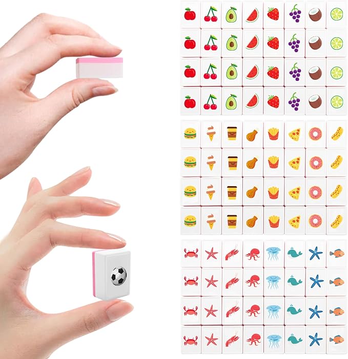 Set American Mahjong con 128 fichas y bolso compacto miniatura 5