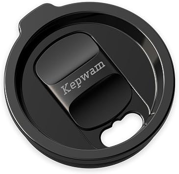 Kepwam Replacement Spill-Resistant Sliding Lid for Kepwam Self Heating Coffee Mug BPA-Free, Easy to Use & Clean, Compatible with T1, T2 & T2 Plus Smart Mugs Black
