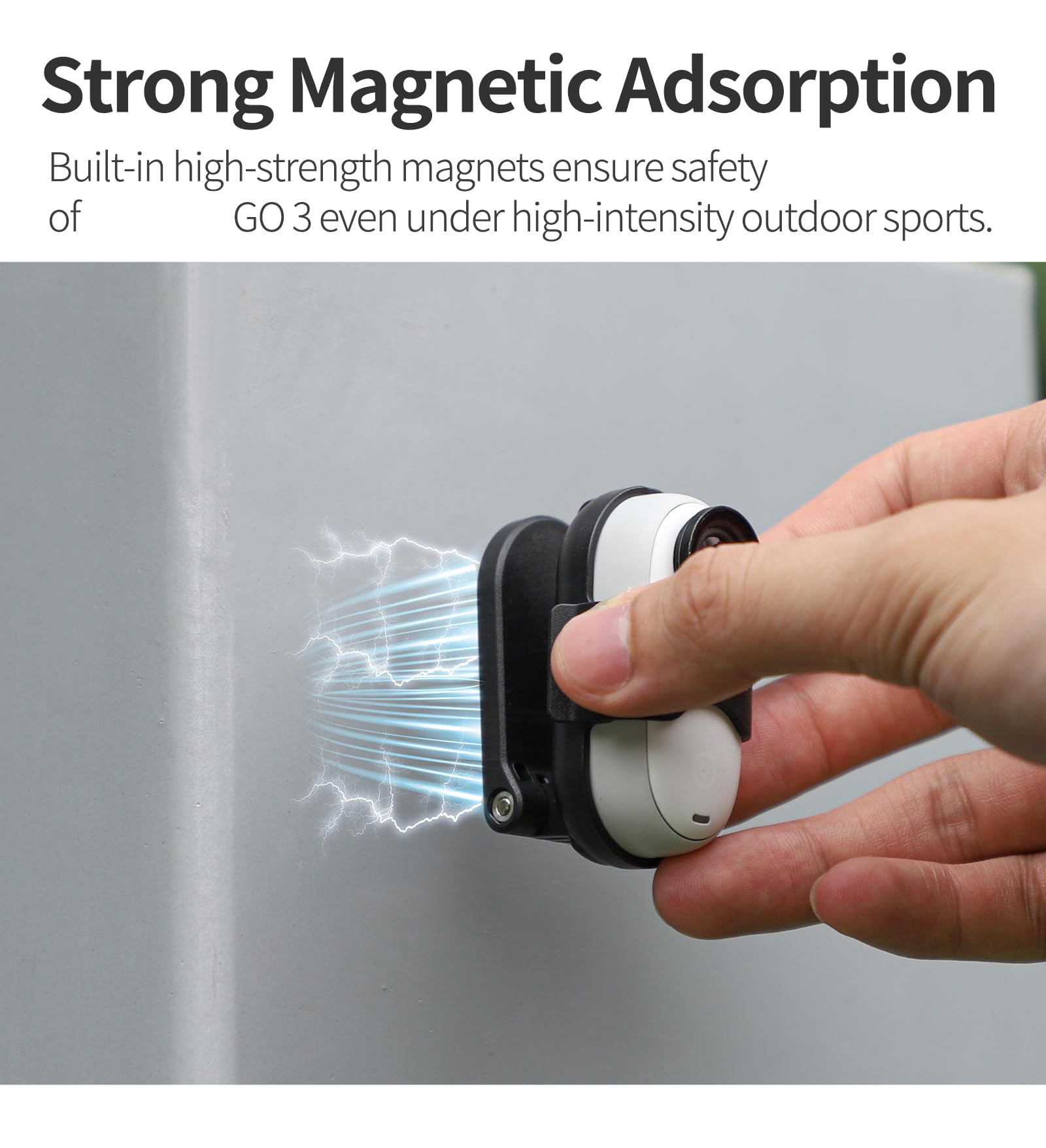 Supporto magnetico da collo per Insta360 GO 3S/GO 3, adattatore di espansione per supporto magnetico da tavolo con supporto magnetico a sgancio rapido, morsetto a clip magnetico con tracolla per
