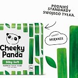 Cheeky Panda Bambusowe rolki toaletowe – 24 rolki 3-warstwowego papieru toaletowego | opakowanie bez plastiku | zrównoważony papier bibułowy | biały