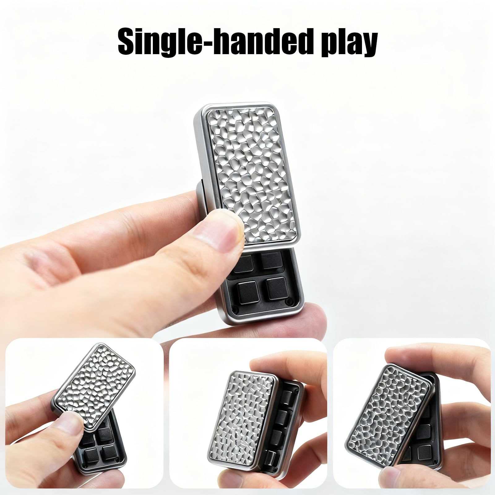 Fidget Sliders Metal Push Slider Card, Juguete magnético Plateado para Adultos, Adecuado para TDAH, ansiedad, antiestrés, Accesorios para aliviar el estrés