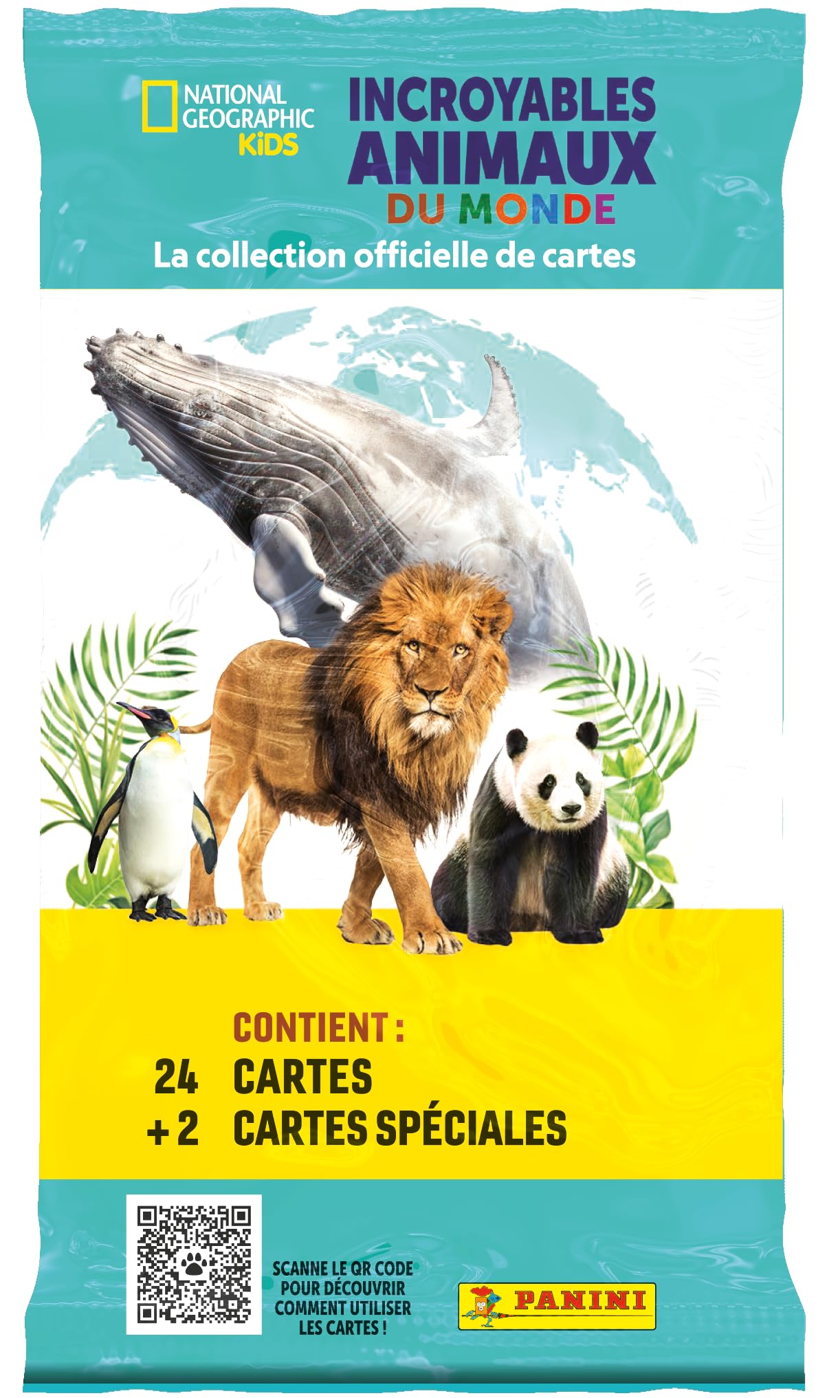 Panini National Geographic Kids Trading Cards Animales Fat Pack 24 Cartas, Incluyendo 2 Tarjetas Especiales (004881B26FPF)