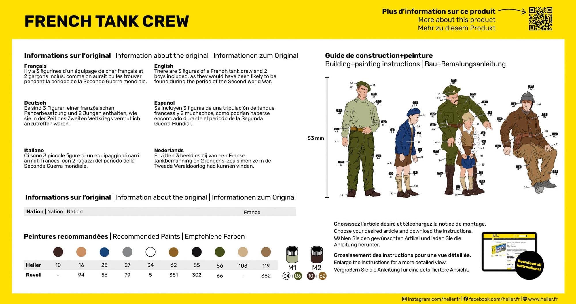 Heller 1:35 - French Tank Crew, Unpainted - Image 4
