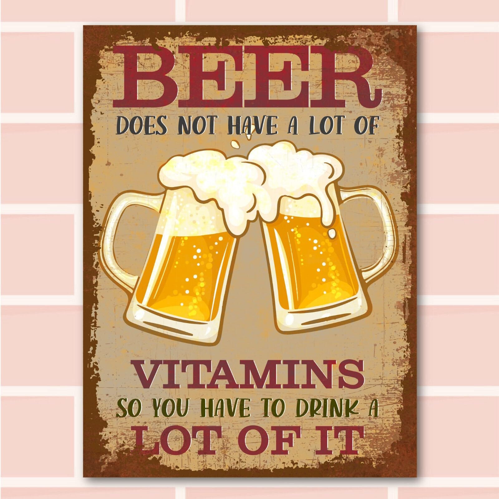FUNNY BEER GARDEN Retro Metal Sign Man Cave Bar Pub Plaque Vintage Gift