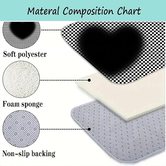 Modern Geometric Round Rug,Black and White Checkered Area Rug Carpet,Small Bedroom Mats and Rugs,Washable Non Slip Rugs for Living Room Bedroom Entryway Play Room Office,C,40cm