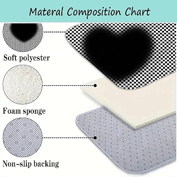 Modern Geometric Round Rug,Black and White Checkered Area Rug Carpet,Small Bedroom Mats and Rugs,Washable Non Slip Rugs for Living Room Bedroom Entryway Play Room Office,C,40cm