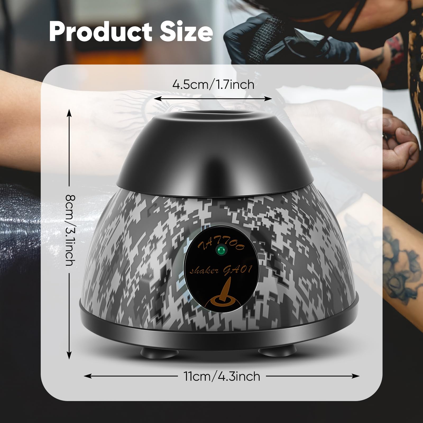 Vortex Mixer Mini 5200 U/min, Elektrischer Pigment Shaker mit Touch-Funktion, Lab Vortex Mischer für Farben Schüttler, Nagellack, Tattoo Tinte, Wimpernkleber, Farbschüttler für Reagenzgläser, Grün