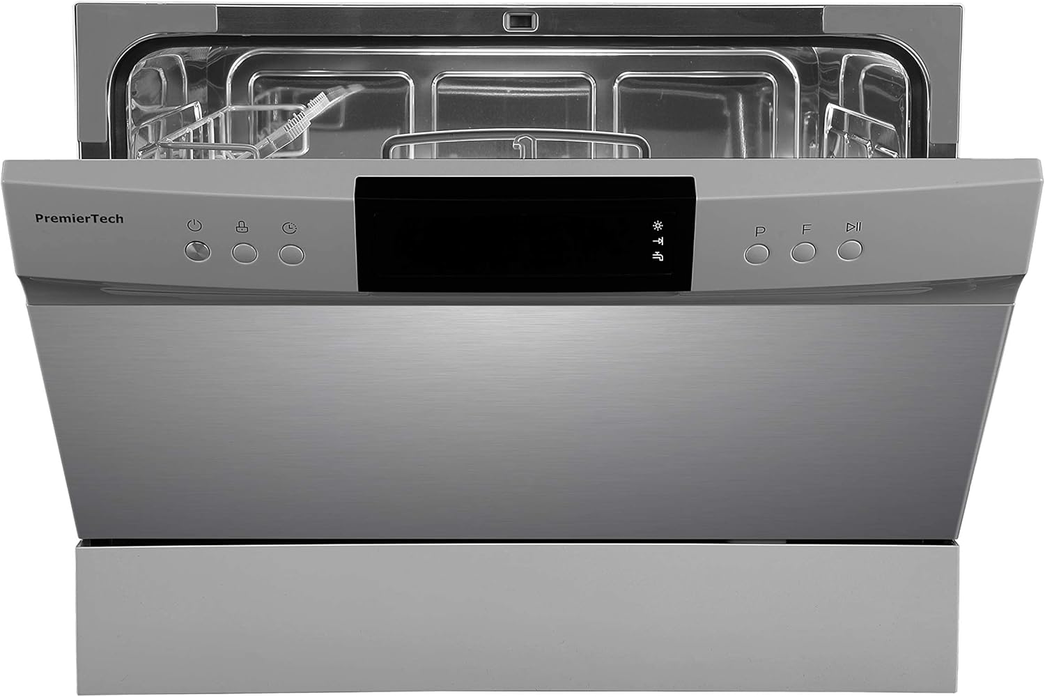 Mini Lavastoviglie 6 coperti 8 programmi libera installazione da tavolo A+ PremierTech PTLS6S Silver Classe Energetica F [Classe di efficienza energetica F]