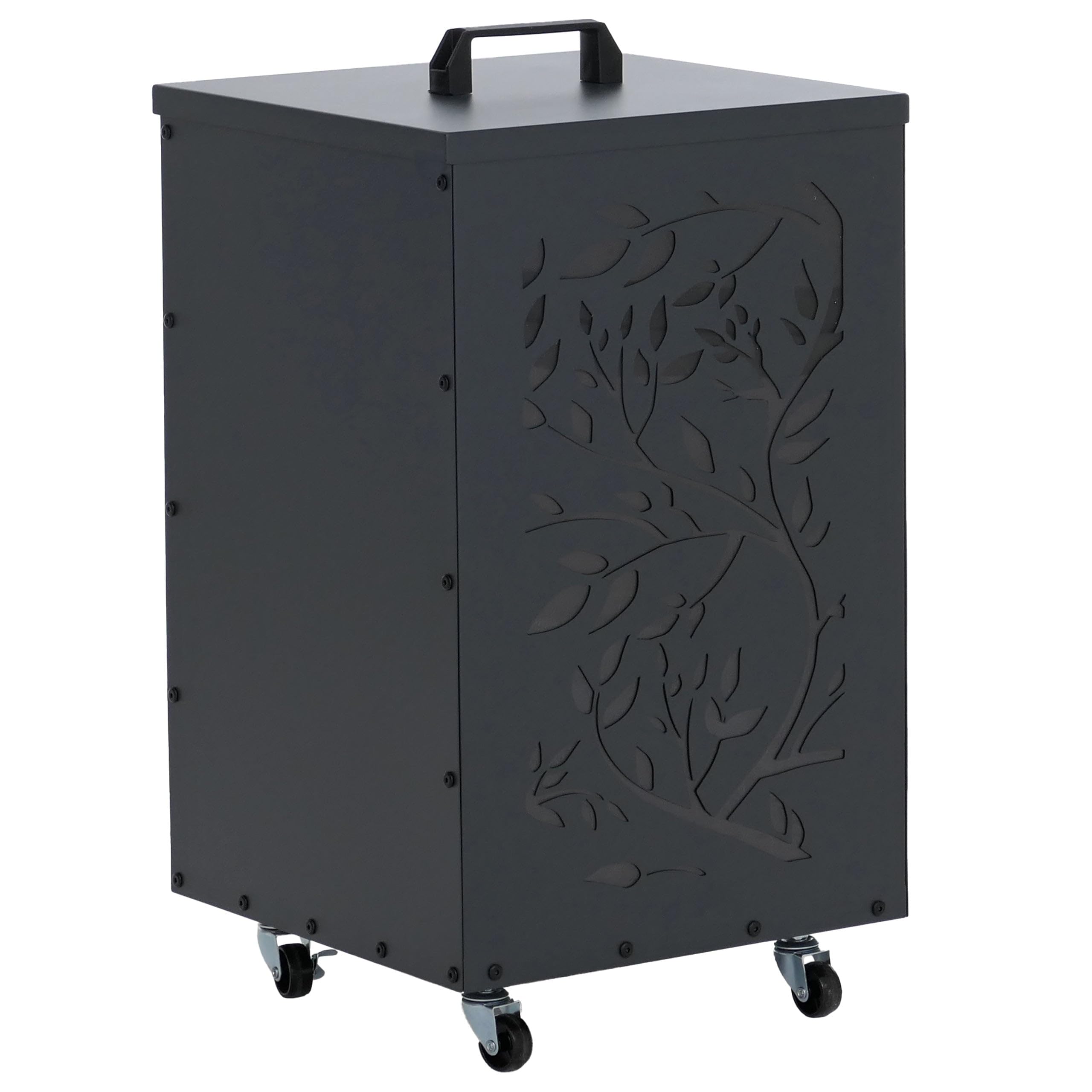 Mendler Contenitore per Pellet HWC-Q30 stoccaggio conservazione Pellet, con setaccio Filtro e rotelle 64x36x36cm - Antracite
