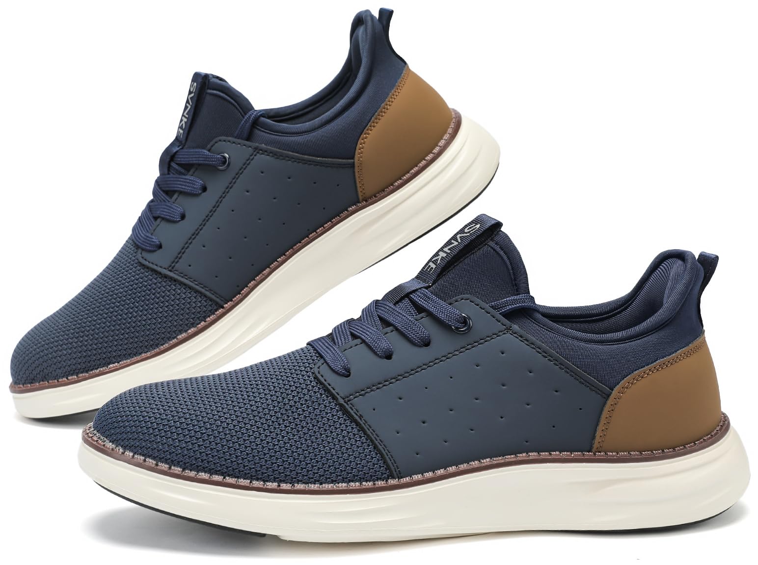 SVNKE Herren Slip On Sneaker Atmungsaktiv Schnürsenkel Walkingschuhe Fitness Turnschuhe Sportschuhe Hand-Free Freizeitschuhe Business Schuhe