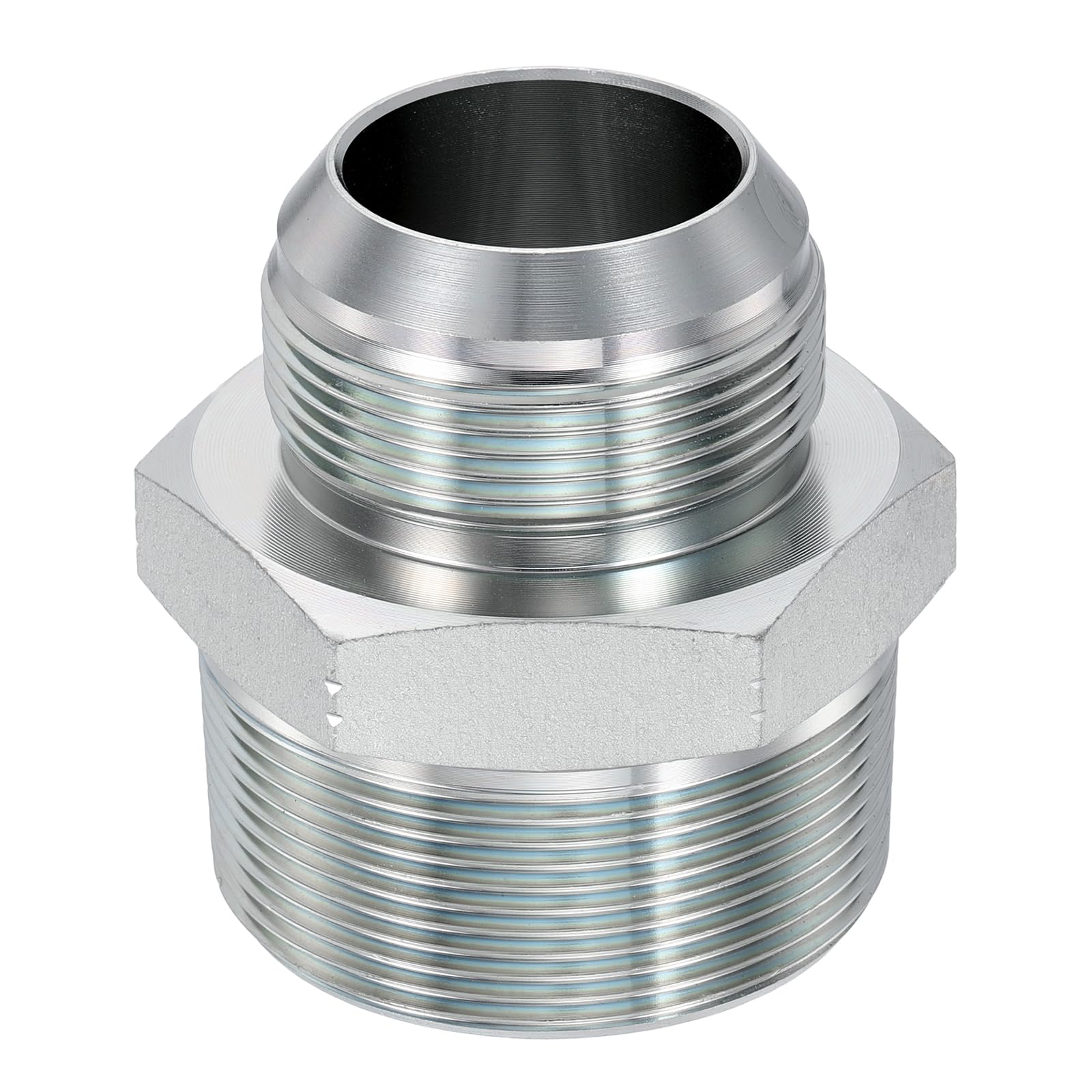 Adaptador hidráulico JIC de 1-7/8 y NPT 2" en acero al carbono robusto tamaño tablero 24