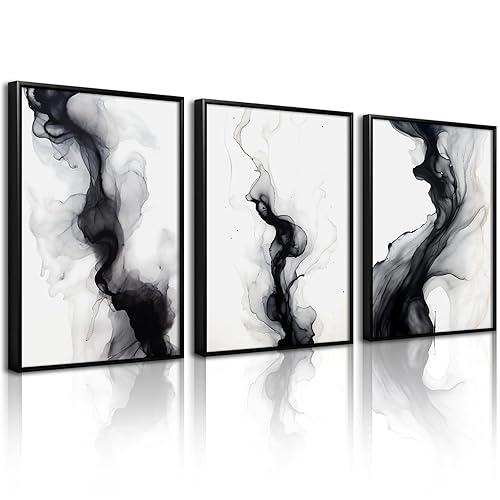 Black White Abstract Wall Art Decor Gray Modern Wall Art