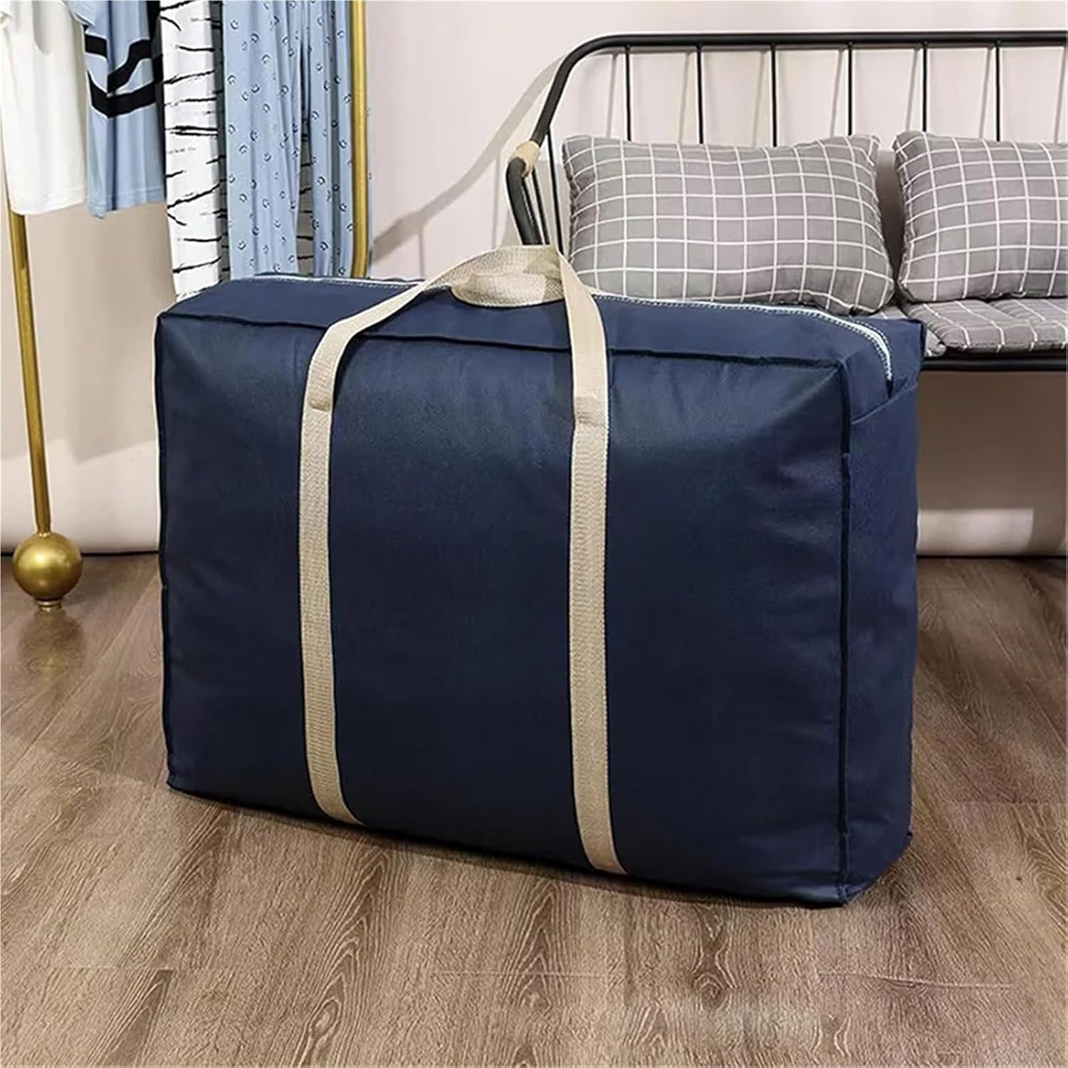 Heavy Duty Moving Bags Large Capacity Storage Bags Non Woven Moving, Waterproof, Traveling(Blue-68X50)
