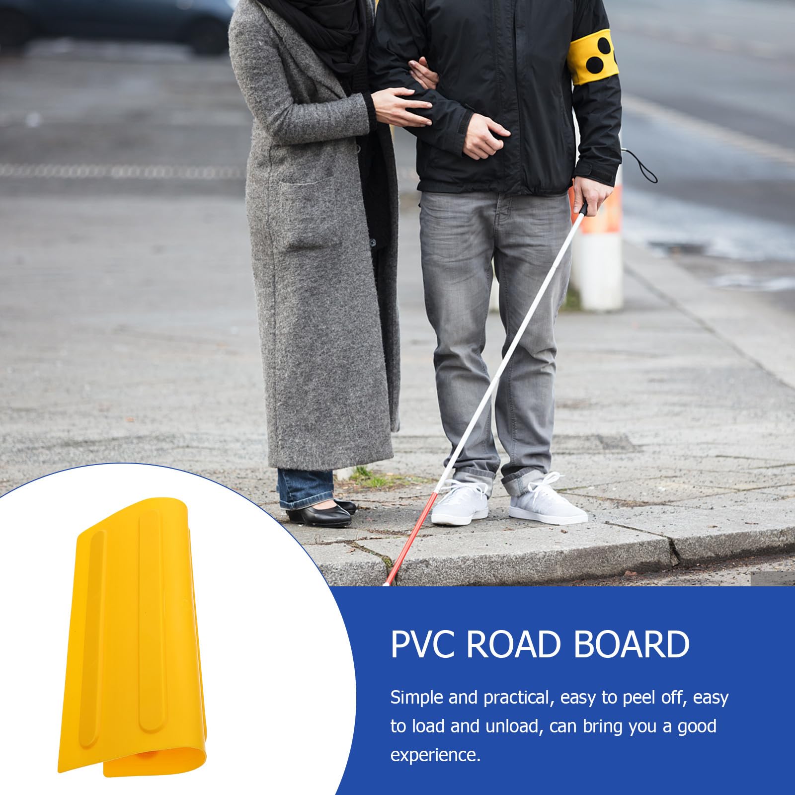 LIFKOME Mattoni Facili da Staccare Arancione 5 Ciechi in Pvc e Pratici per Marciapiedi Pavimenti per Non Vedenti