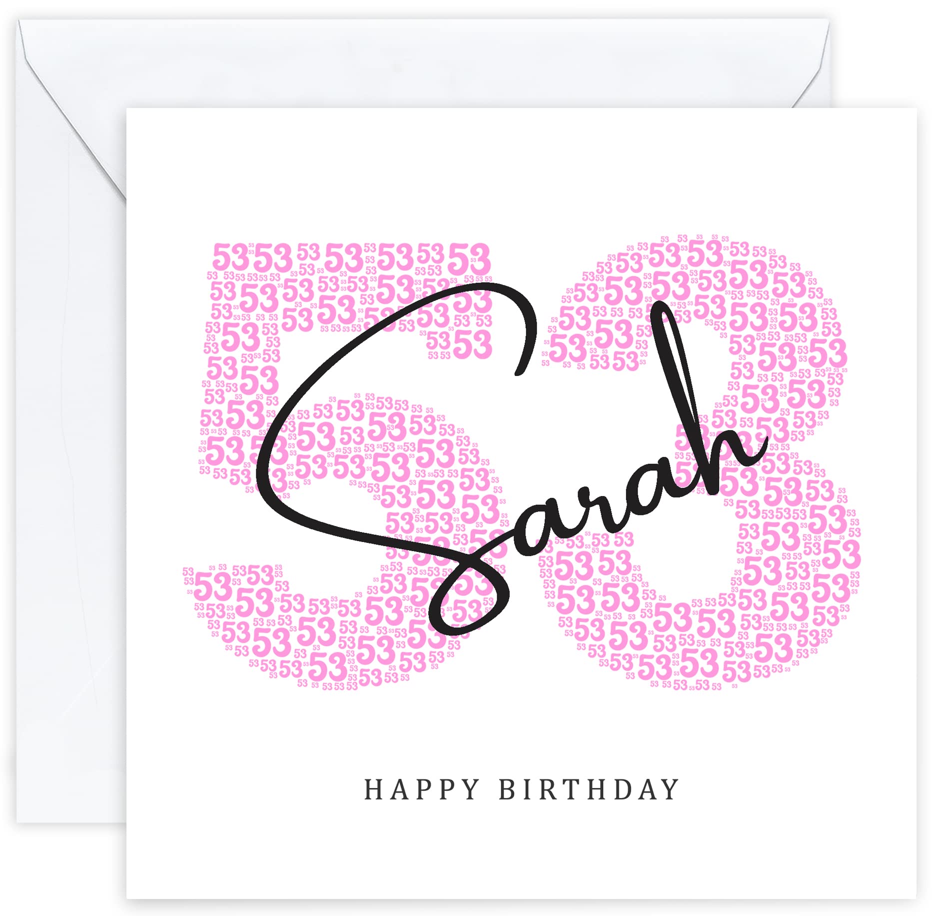 Personalised 53rd Birthday Card - Fifty Third Birthday Card for Fifty Three 53 Year Old Women Mum Wife Daughter Mother Aunt Sister Her Woman (Age 53)