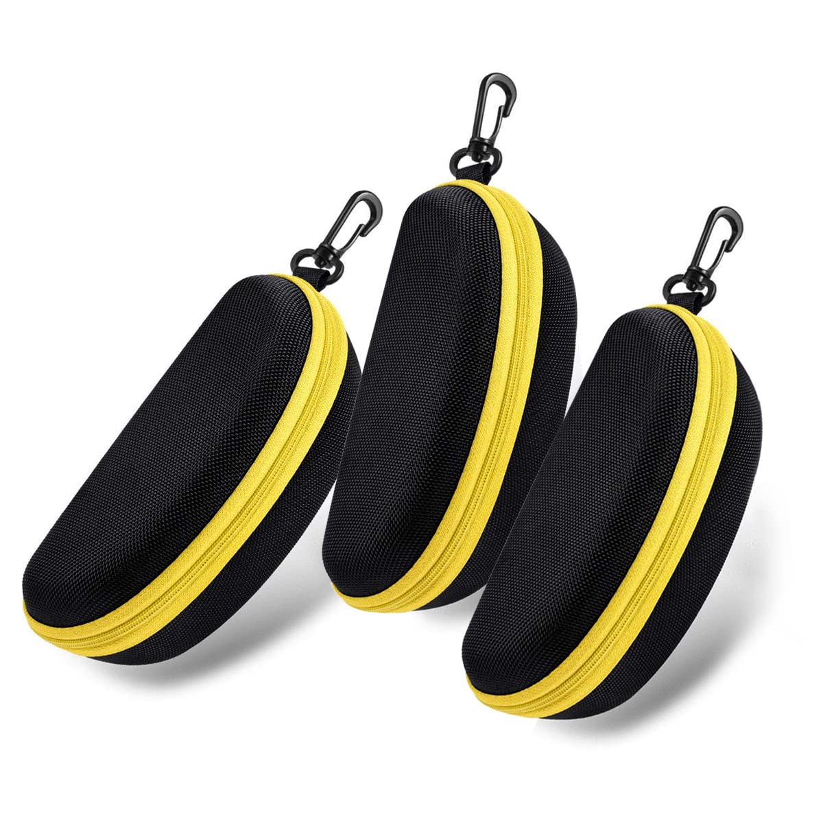 3pcs Zipper Hard Shell Sunglasses Case And Eyeglasses Case Portable Travel