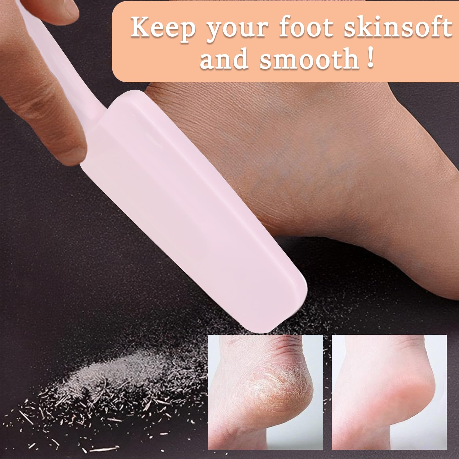 OWill Foot Rasp, Nano-Glass Foot File, Hard Skin Remover, Pedicure Tool, Pink - Image 4