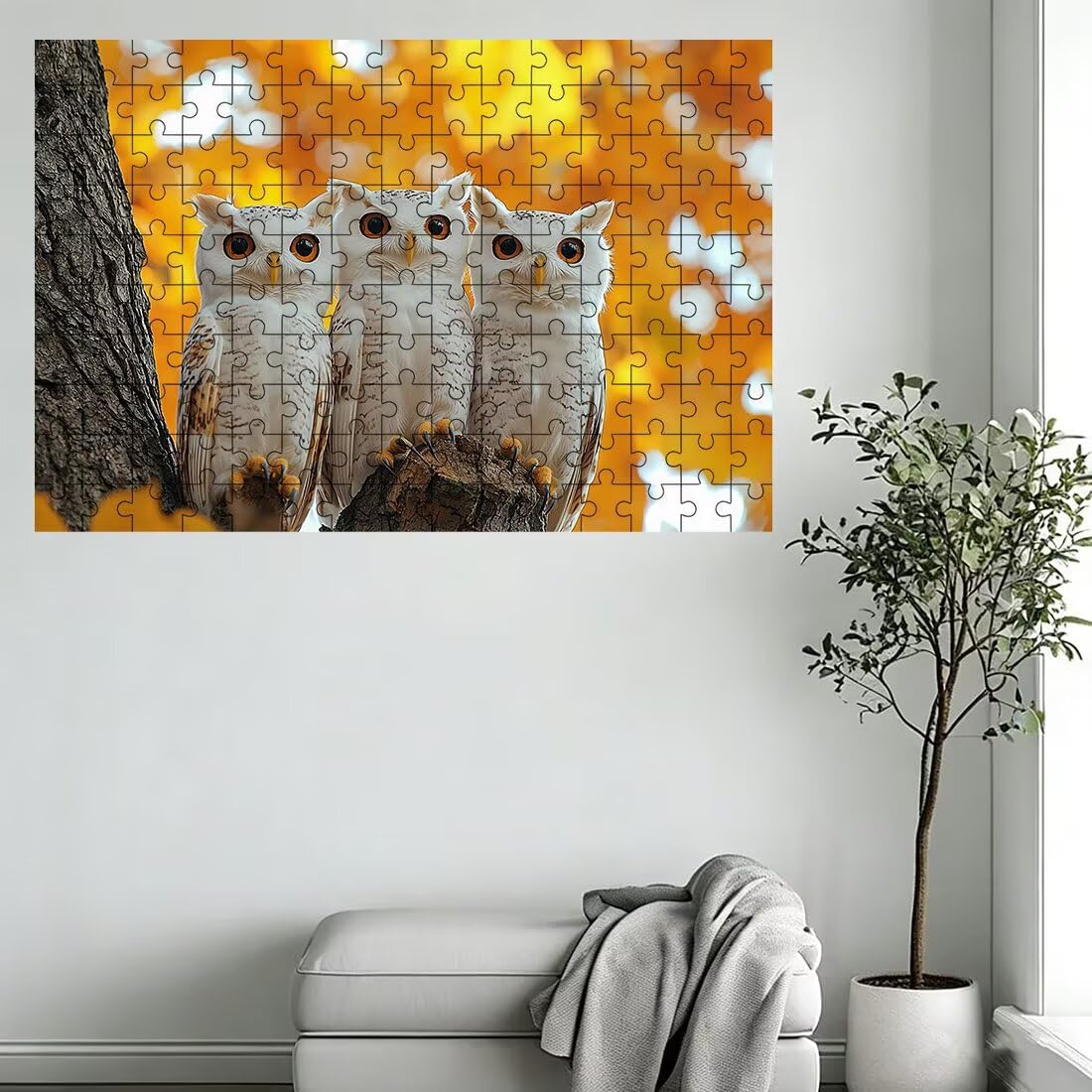 Puzzle 2000 elementów na jesień, puzzle sowa dla dorosłych, klasyczne puzzle gry edukacyjne do aktywności rodzinnej, najwyższej jakości drewniane puzzle z pudełkiem na prezent dla mężczyzn i kobiet